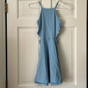 Blue cutout fit and flare dress